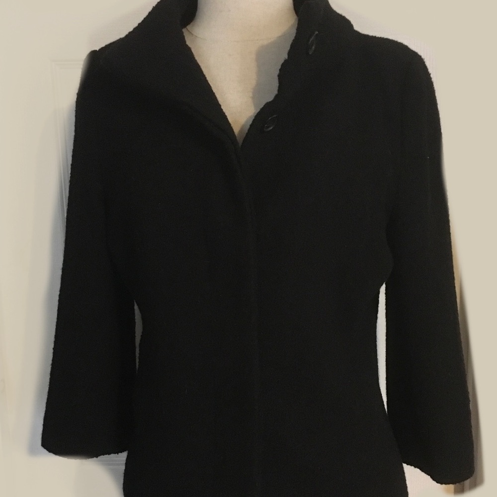 Isaac Mizrahi Target Blk Wool Double Breasted Coat - image 2
